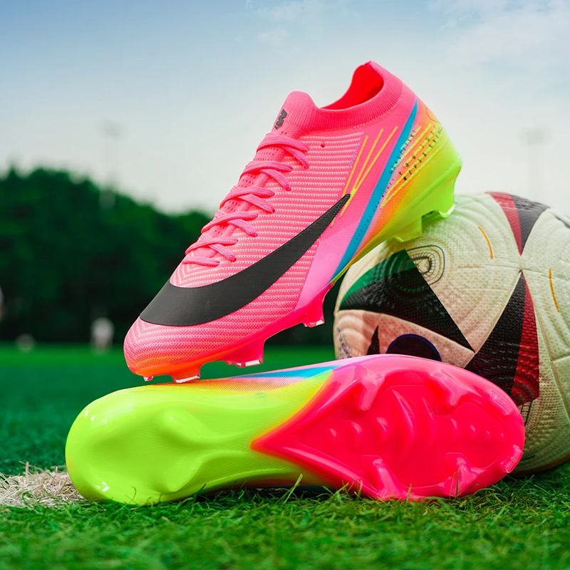 Men Football Boots Ultralight Long Spikes Indoor Drop Shipping Match Training Breathable Soccer Shoes FG Sport Cleats Sneakers