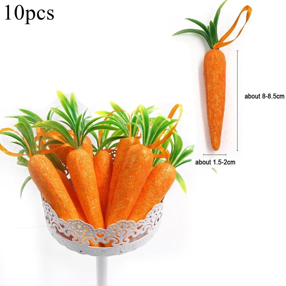 1pack Easter Fabric Carrots Ornaments Foam Carrot for Easter Spring Party Decorations DIY Wreath Kids Easter Crafts Supplies