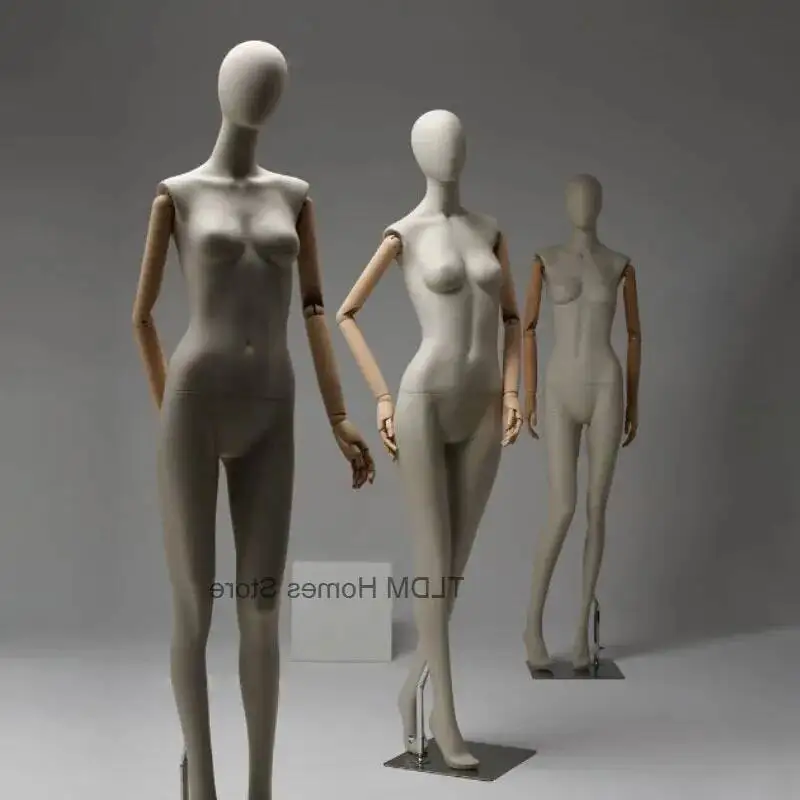 

with Clothing Store Female Mannequin Fabric Cover Body Model High-end Window Display Stands Clavicle Full Body Mannequins T