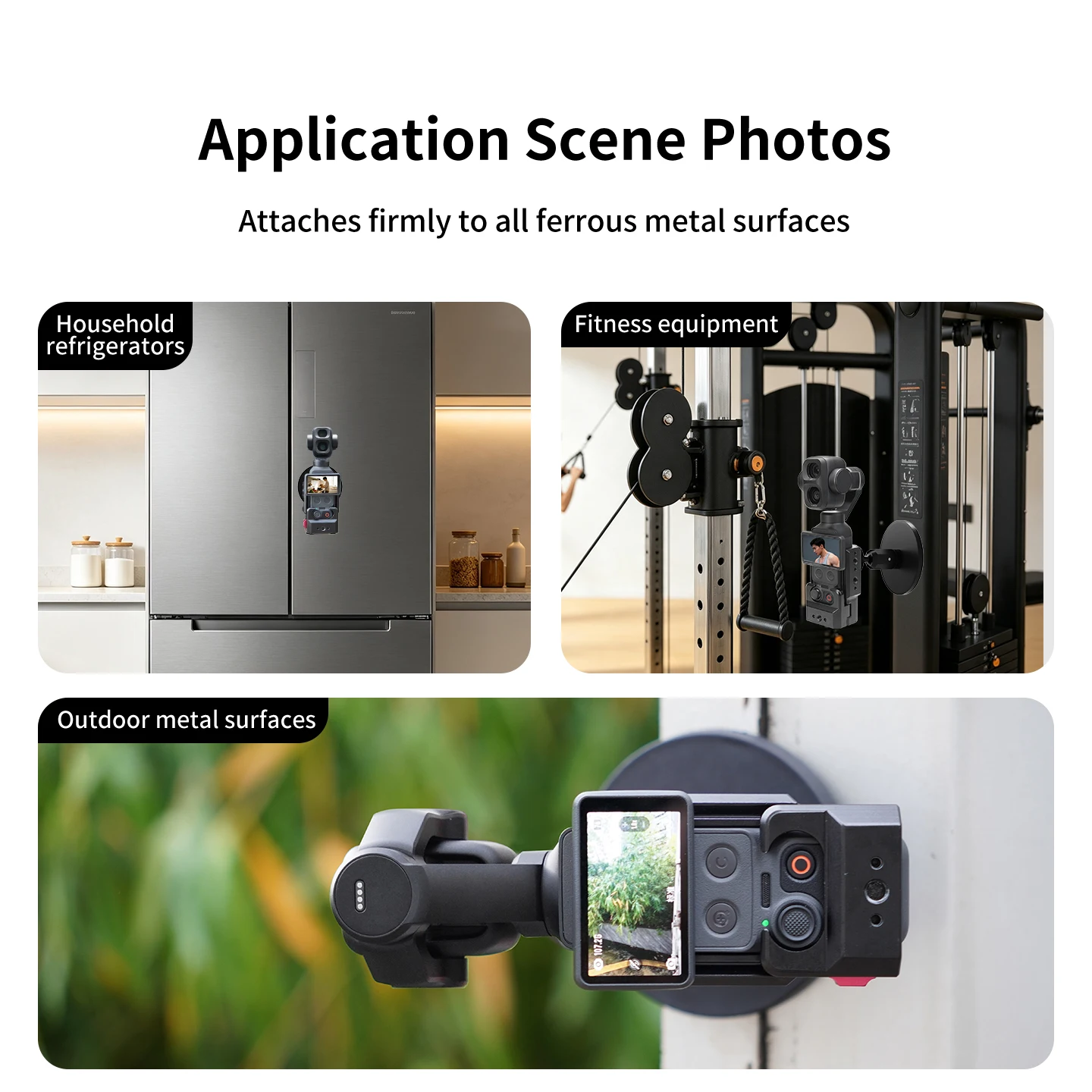 Magnetische Saughalterung für DJI Osmo Pocket 4 Pro Gimbal Aluminium-Käfig Magnetbasis 360° ° Kugelkopf für Metall-Oberflächenhalterung – Detail 7