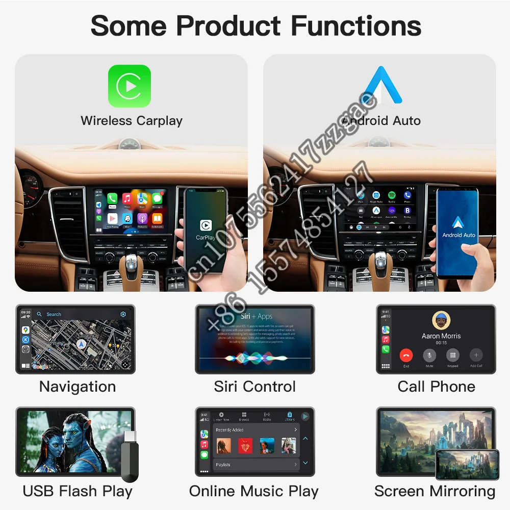 CARABC Wireless Carplay Android Auto For Porsche PCM3.1 3.0 CDR3.1 Panamera Cayenne Cayman Macan Boxster Carplay Modular