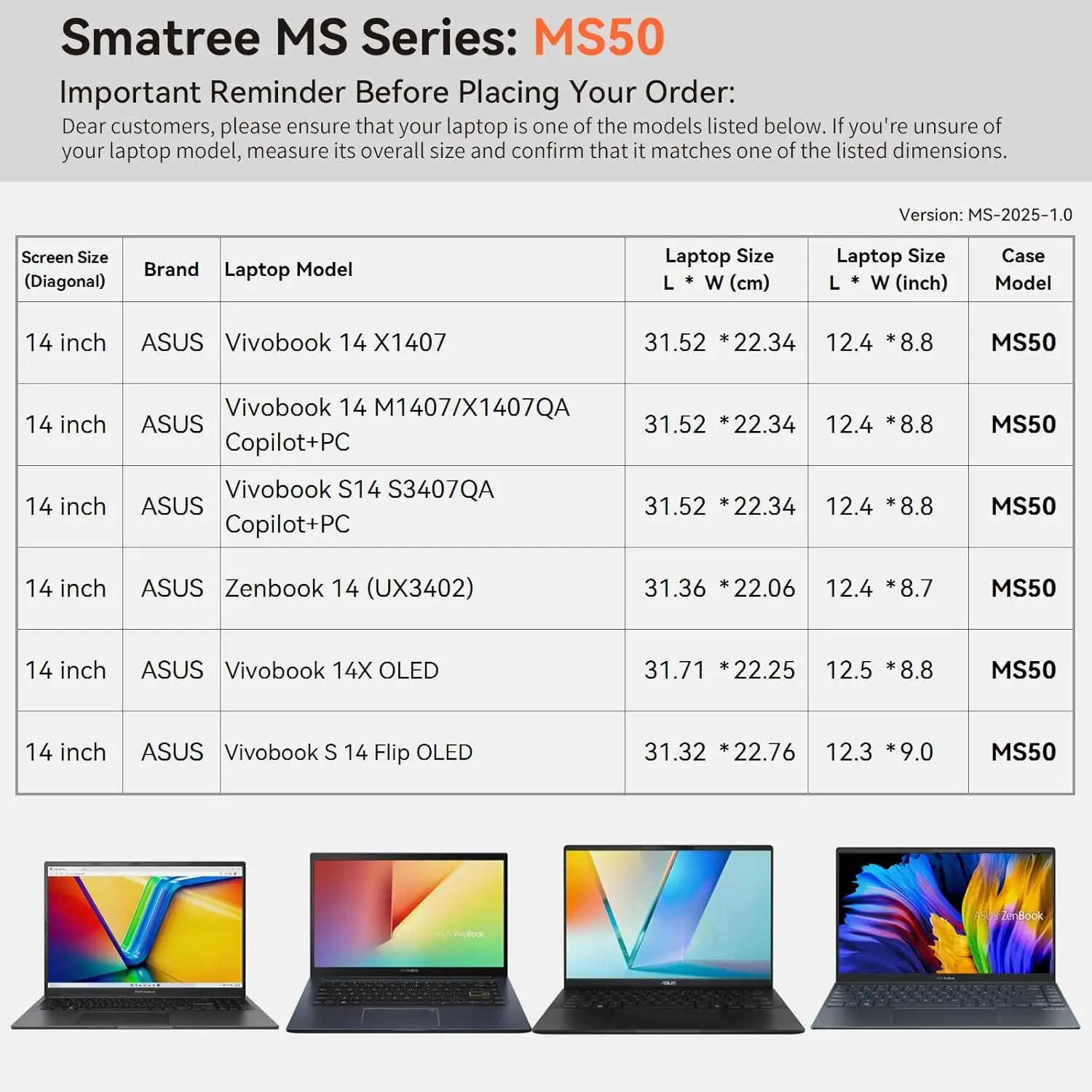

Smatree MS50 Hard EVA Case with Stand for 14" ASUS Series Laptops