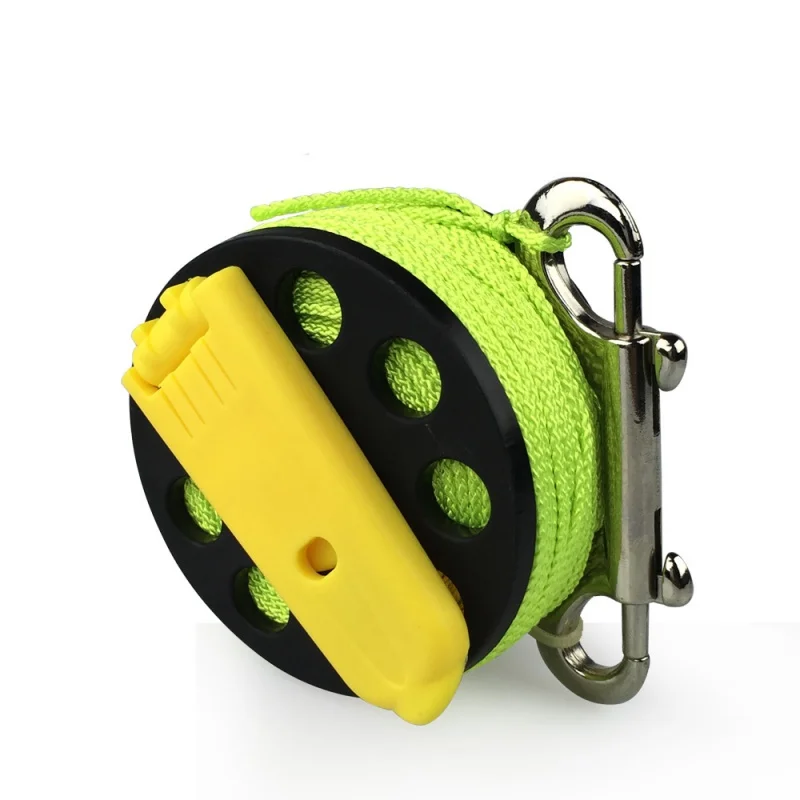 스쿠버 다이빙 핑거 릴, 동굴 탐험 도구, 금속 후크, 나일론 라인 스레드 스풀, 30m 길이, 듀얼 와인딩 핸들, 다이버 액세서리