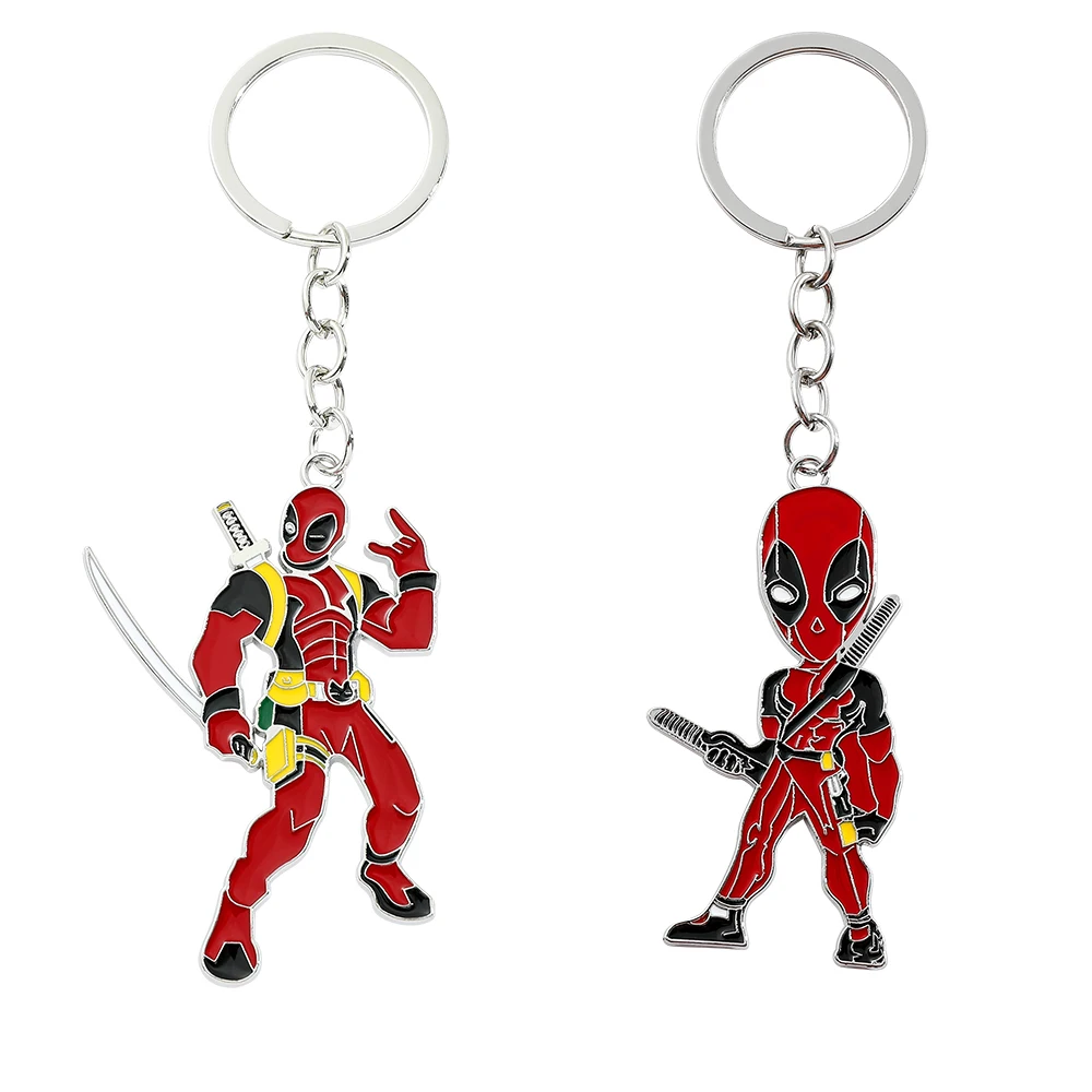 

Avengers Anime Figures Deadpool Keychain for Simple Bag Pendant Car Keyrings Birthday Accessories Gifts
