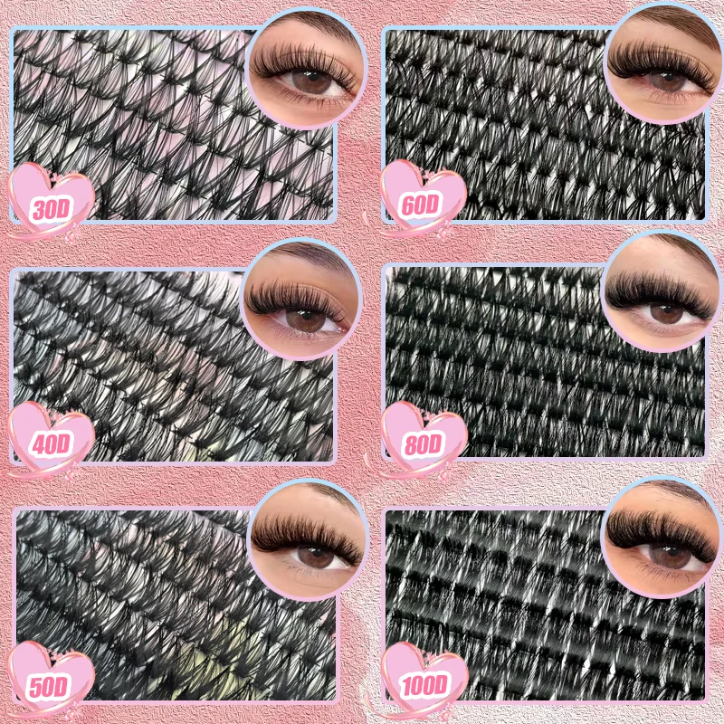 200/640 Pcs Eyelash Extension Book 30D 40D/50D Mixed D Curl False Eyelashes 9-16 mm False Eyelashes Suitable for Beginners