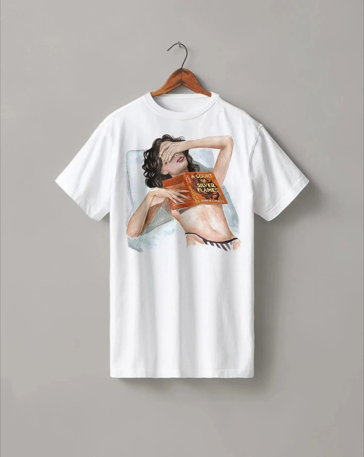 A Court of Silver Flames Book T Shirt High-quality Summer Streetwear for Both Men and Women Printed Pure Cotton T-shirt.