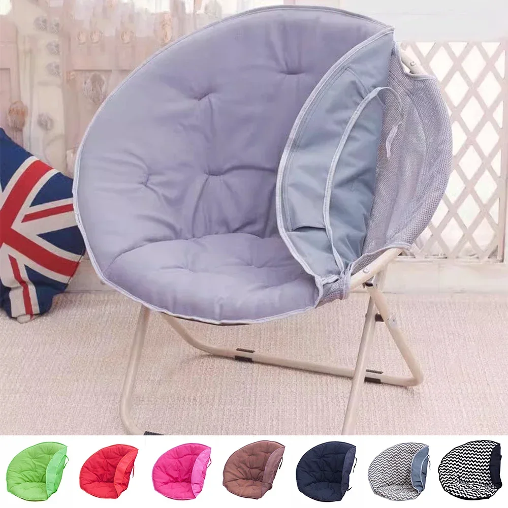 

Folding Large Size Round Saucer Padded Camping Fishing Portable Picnic Black Oval Chair Cover Not Including Chair