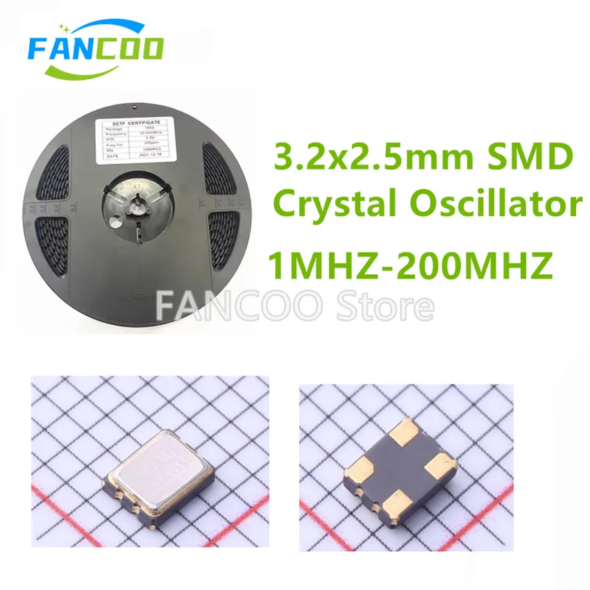 10PCS  33MHZ 33.333MHZ 36MHZ 36.000MHZ 3225 4P OSC 3.2x2.5mm SMD Crystal Oscillator 37.125MHZ 38.400MHZ 38.4M 40.000MHZ 45.1584