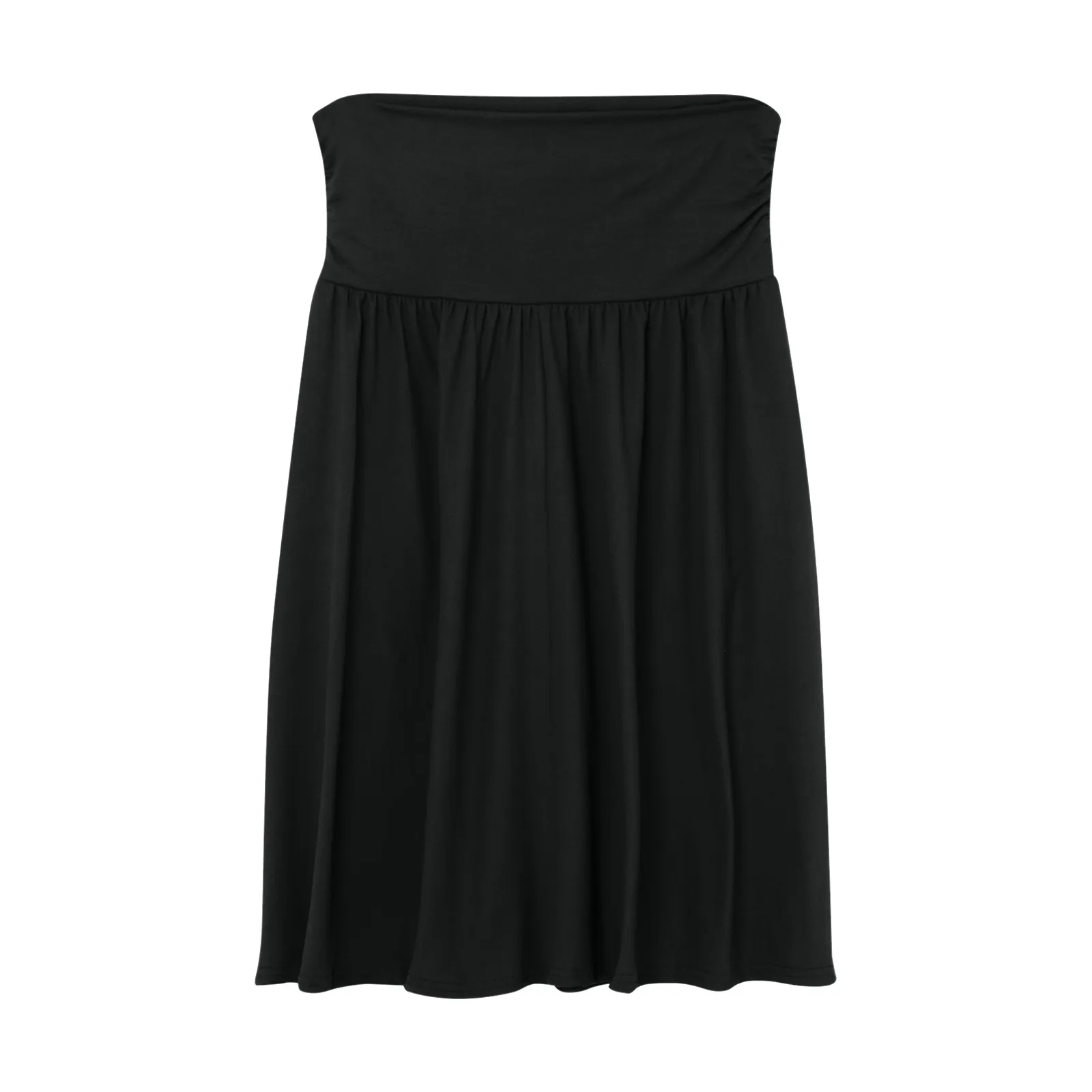 Knee Length Ruched Skirts For Women Elastic Waist Solid Color Skirt With Pockets Versatile Spring Autumn Midi Skirt Party Wear