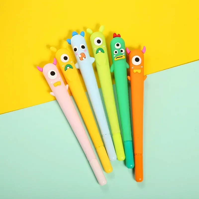 40PCS  Creative silicone soft water pen Cute little monster cartoon personality Korean online red Rollerball pen