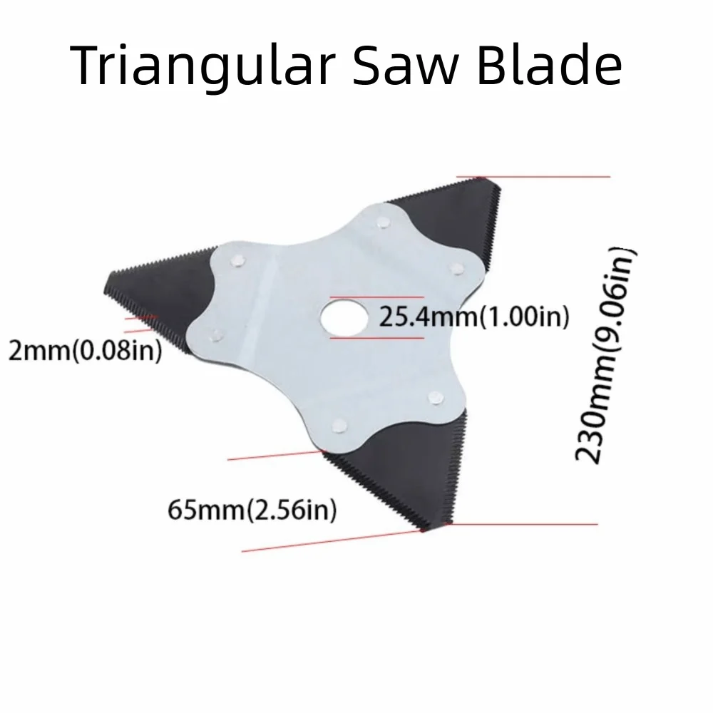 Manganese Steel Lawn Mower Blades Dual-use Triangular Shape Serrated Blades Serrated Edge Quenched Multi-purpose Blades