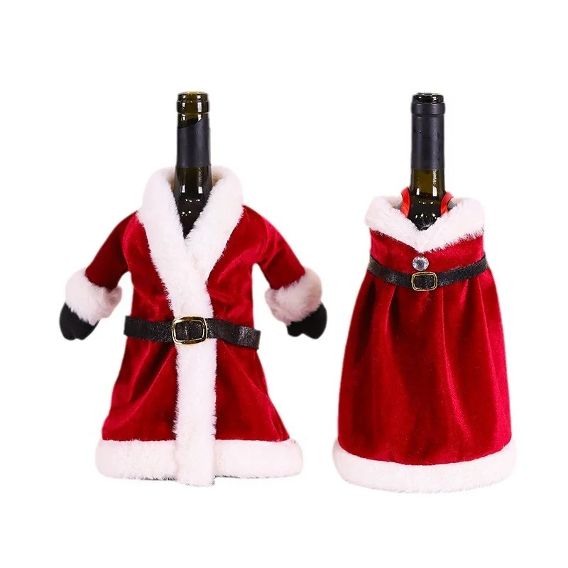 

1PCS Christmas New Year Decorations Skirt Dress Wine Bottle Set Creative Christmas Red Wine Set Home Dining Table Decoration