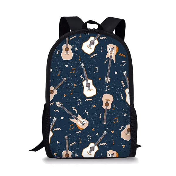 Mochila De estudiante con patrón de música Rock para niñas, paquete de viaje, bolsa de hombro de compras, mochila multifuncional