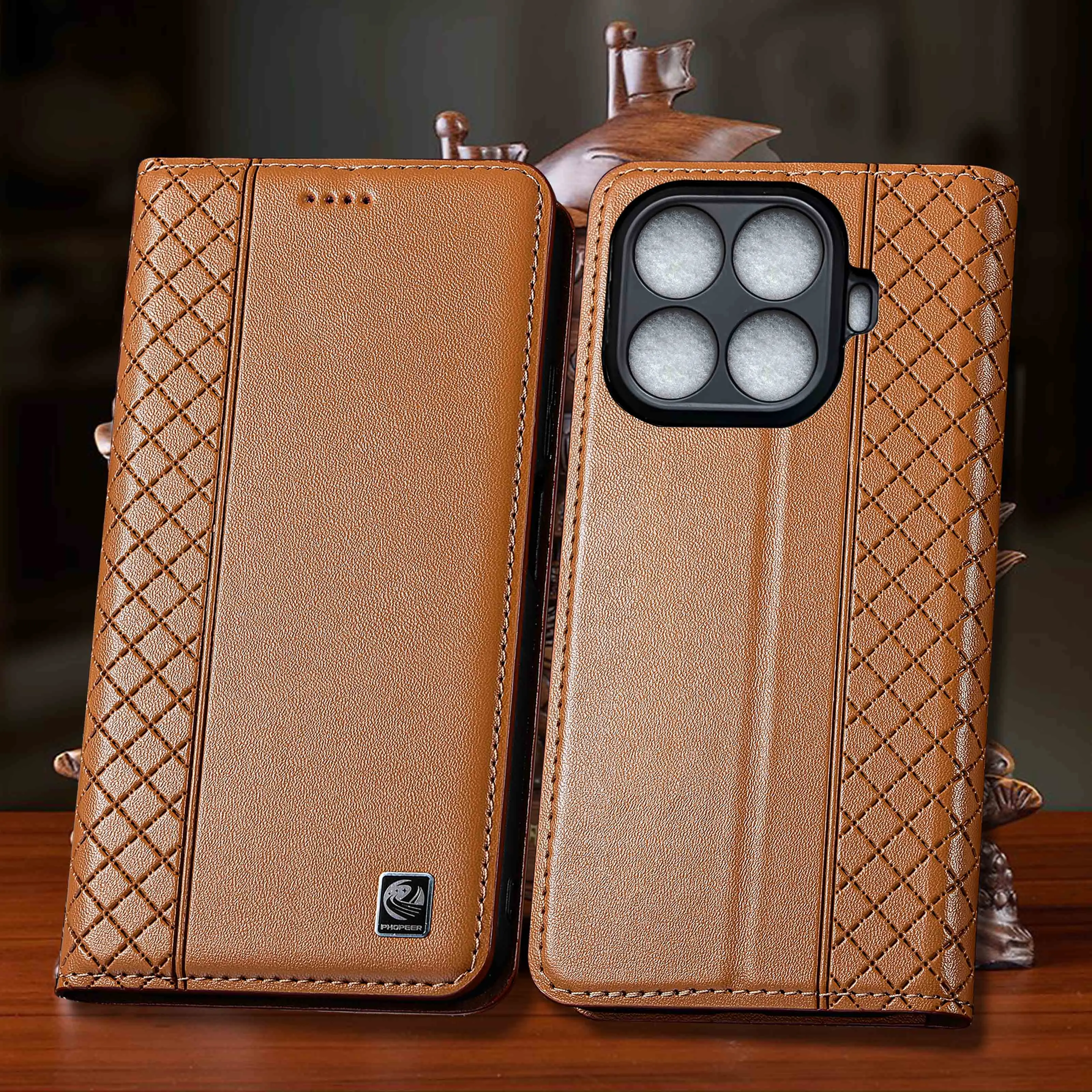 

For Xiaomi 12 12S 12X 12T 13 13T 14 14T 15 15T 15S 17 17T Pro Ultra Lite Napa Inner Mesh Pattern Genuine Leather Flip Phone Case