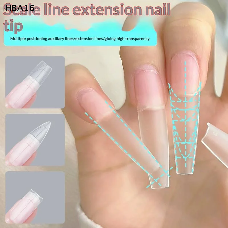 

〔HBA16〕240Pcs Almond Coffin Stiletto Gel Nail Tips With Auxiliary Lines Innovative Press On Nails Ake Nail For Manicure Tool