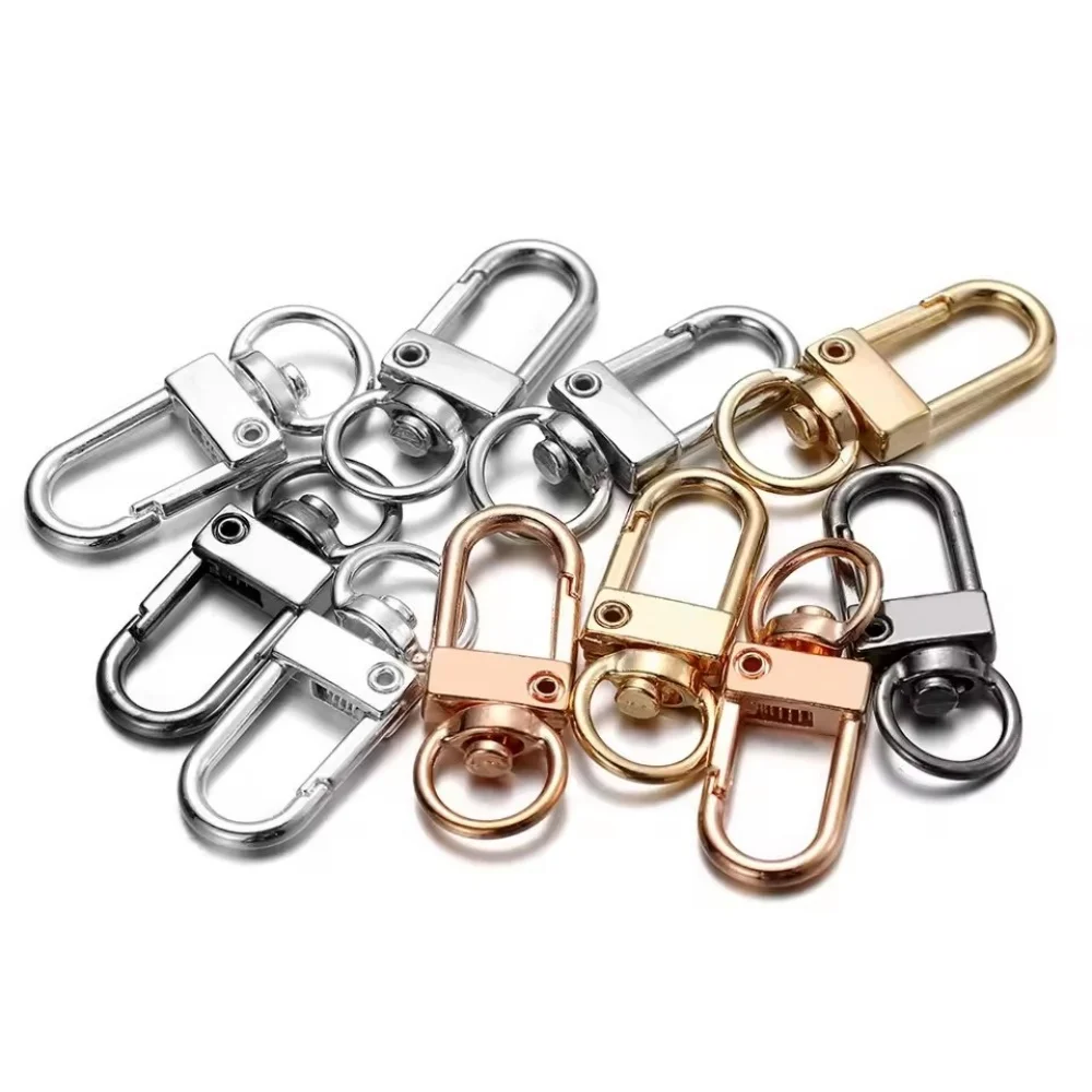 10Pcs/Lot Colorful Alloy Snap Lobster Clasp Hooks Keychain Findings for DIY Jewelry Making Key Ring Accessories Wholesale