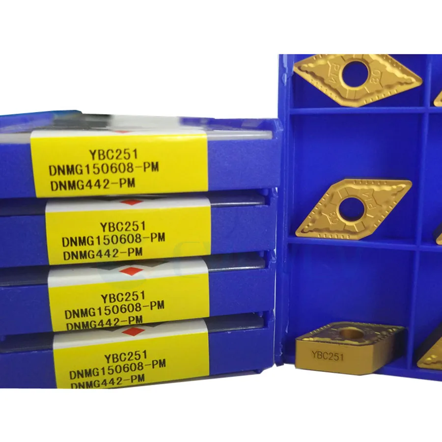 Torno CNC de alta calidad, insertos de torneado de carburo, cuchillas afiladas resistentes, DNMG150404 DNMG150408 DNMG150604 DNMG150608-PM YBC251