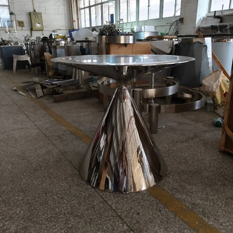 Thickened stainless steel flying saucer table foot coffee table base household marble rock slab luxury stone round dining table