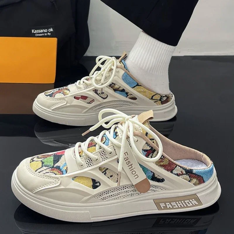 

Сандалии, мужские полусабо на платформе, резиновые повседневные модные хлопчатобумажные туфли высокого качества, 2025 удобные оригинальные мужские тапочки из ЭВА