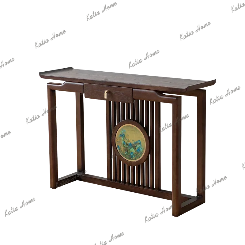 FG  Entrance Table, Living Room Entrance Door Table Against The Wall Table, Solid Wood Entrance Cabinet
