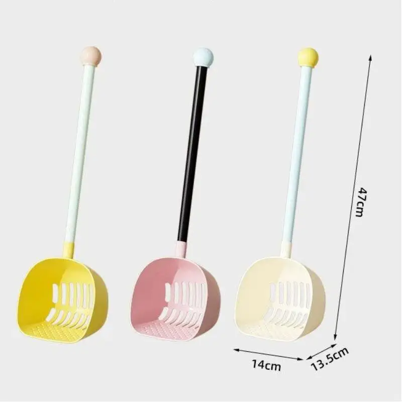 New New Extended Long Handle Cat Litter Scoop Large Size Small Hole Cat Sand Shovel Special Cleaning Tool for Cat Litter Box