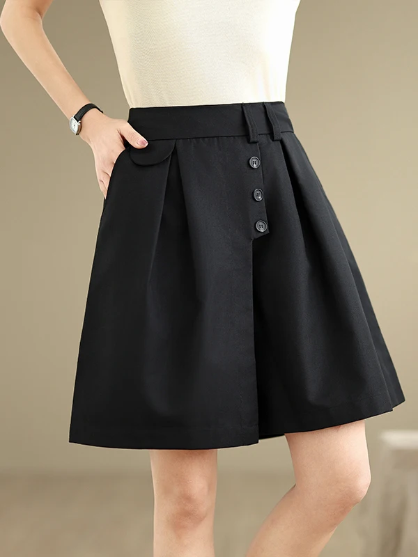 

Утягивающий костюм на пуговицах, брюки с пятью дюймами, юбка, брюки, простая модная женская одежда, лето 2025, тонкий материал