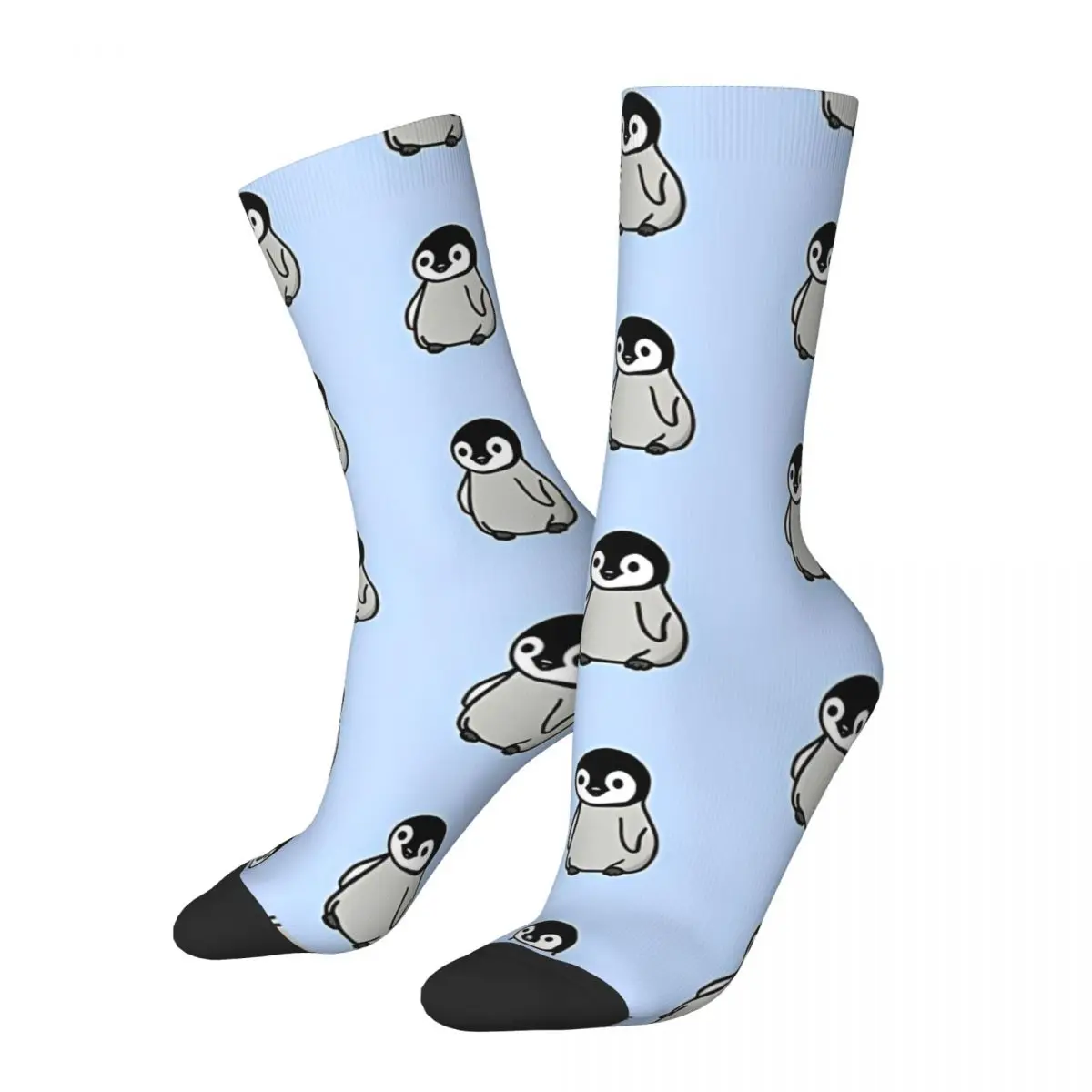 Retro Cute Baby Men's Socks Penguin Unisex Harajuku Pattern Printed Happy Crew Sock Gift