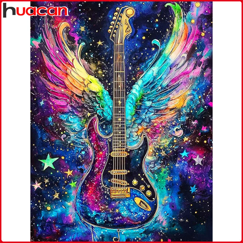 Huacan Neuheiten Diamantmalerei Flügel Gitarre Diamantmosaik Tier Komplettset Handgemachtes Geschenk