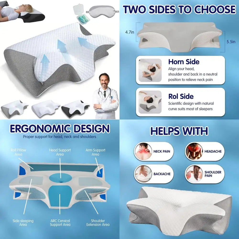 

Улучшенная подушка NeckHaven 2025 года, эргономичный дизайн для поддержки шеи, идеально подходит для сна на спине и живота