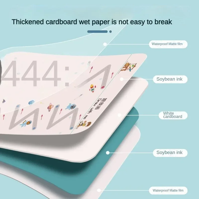 Cahier de formation au contrôle du stylo, livre rouge, livre de pratique, livre de dessin pour enfants, livre d'images à colorier