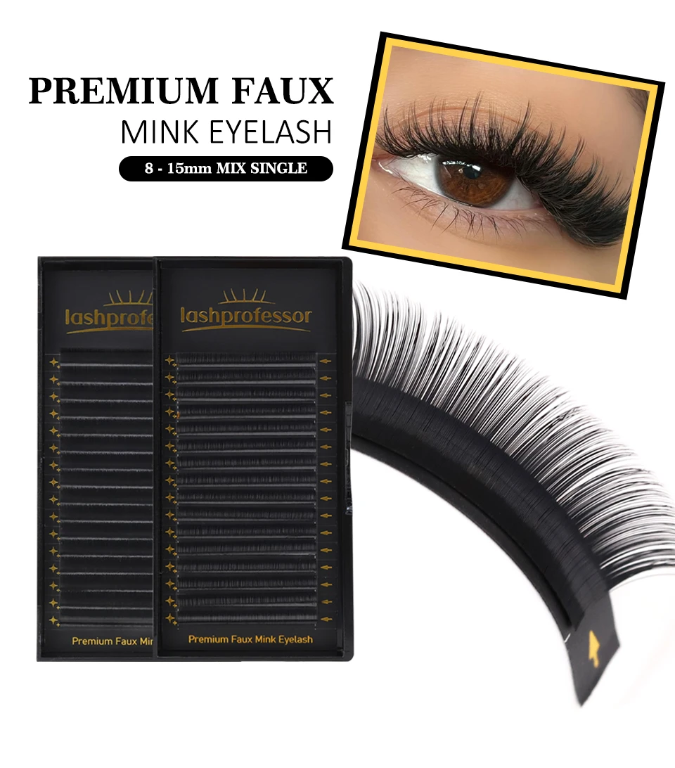 Lashprofessor 16 Reihen 0,03 0,05 0,07 Russische Volumen-Wimpernverlängerungen 6–20 mm individuelle Kneiffächer Kaschmir-Falsche Wimpern – Detail 9