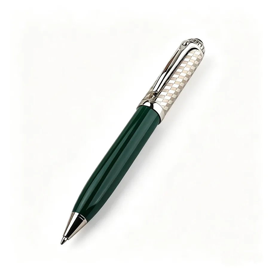 

Luxury Metal Ballpoint Pen Green & Silver Twist Business Signature Pen Office School Writing Stationery For Men Women