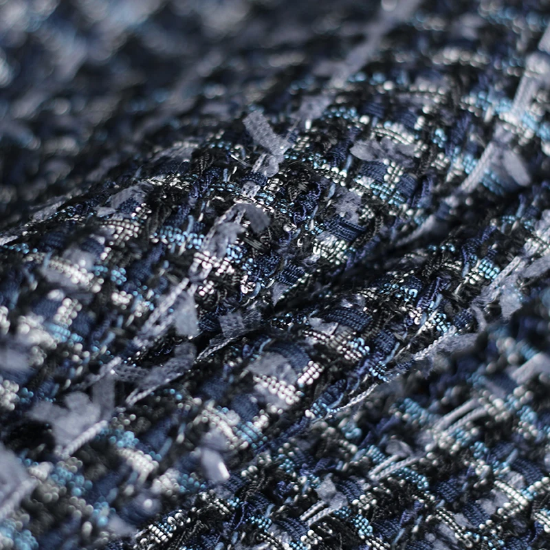 

Red raspberry 550g Deep blue gray feathery weave 83% polyester 8% nylon 9% acrylic fabrics clothes Garment sewing materials Free