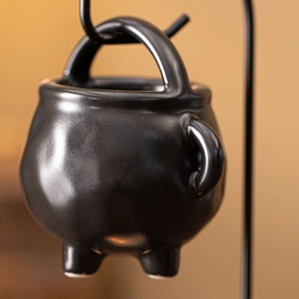 Multi-functional Aromatherapy Burner Decorative Handmade Ceramic Oil Diffuser with Iron Hook Essential Oil Burner Bedroom