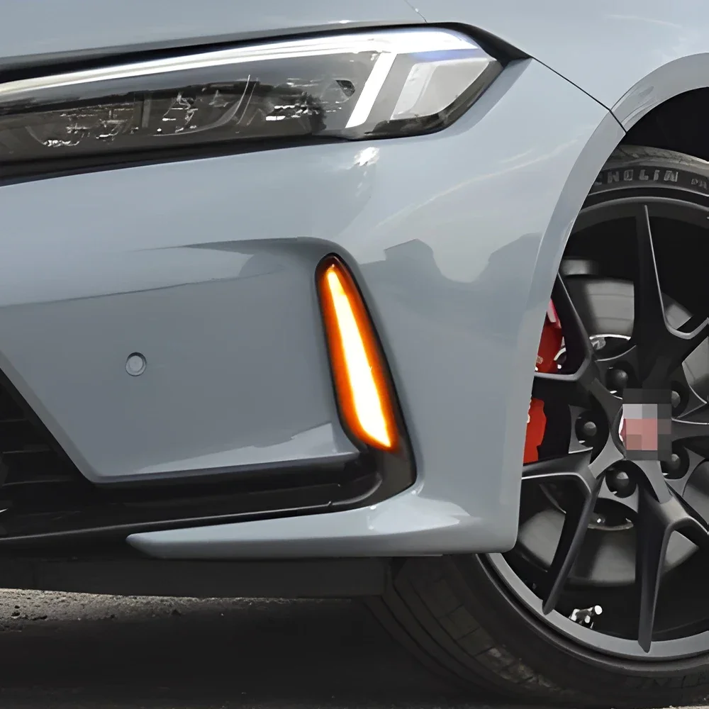 

For Honda Civic TYPE R 2023-2024 Front Bumper Upgraded Version Dynamic LED Fog Lights Daytime Running Lights Car Accessories
