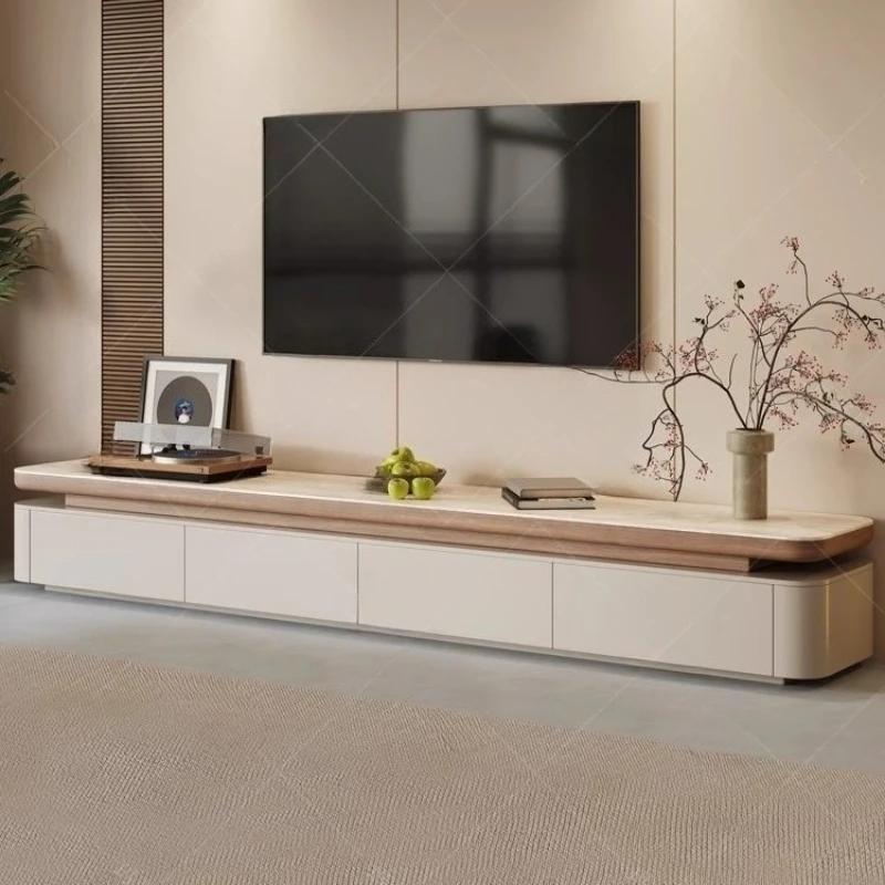 Mueble de TV para Salón, Organizador de Lujo para Ocultar el Televisor, Adorno Decorativo, Mueble de TV Blanco de Madera, Mobiliario para el Hogar