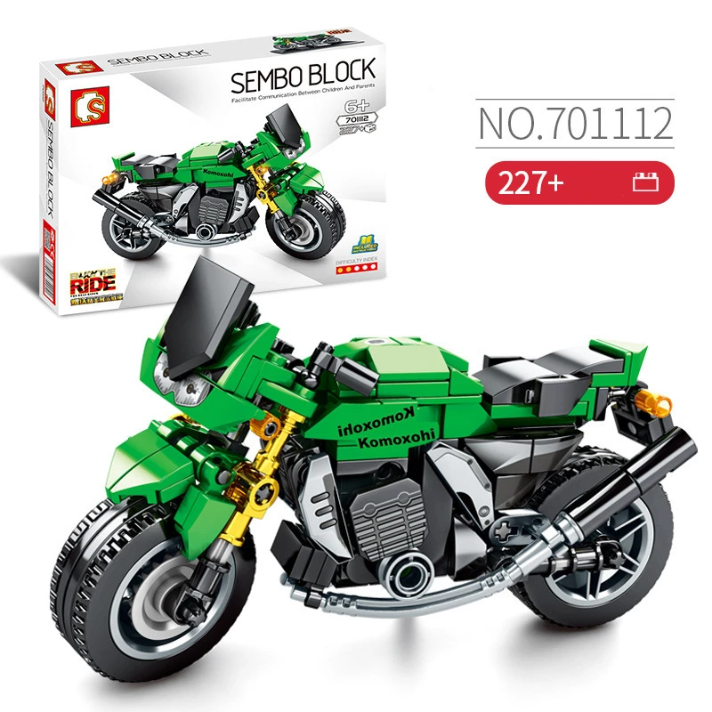 SEMBO motorcycle building block small model boy educational assembled children\'s toy scale restoration cool birthday gift