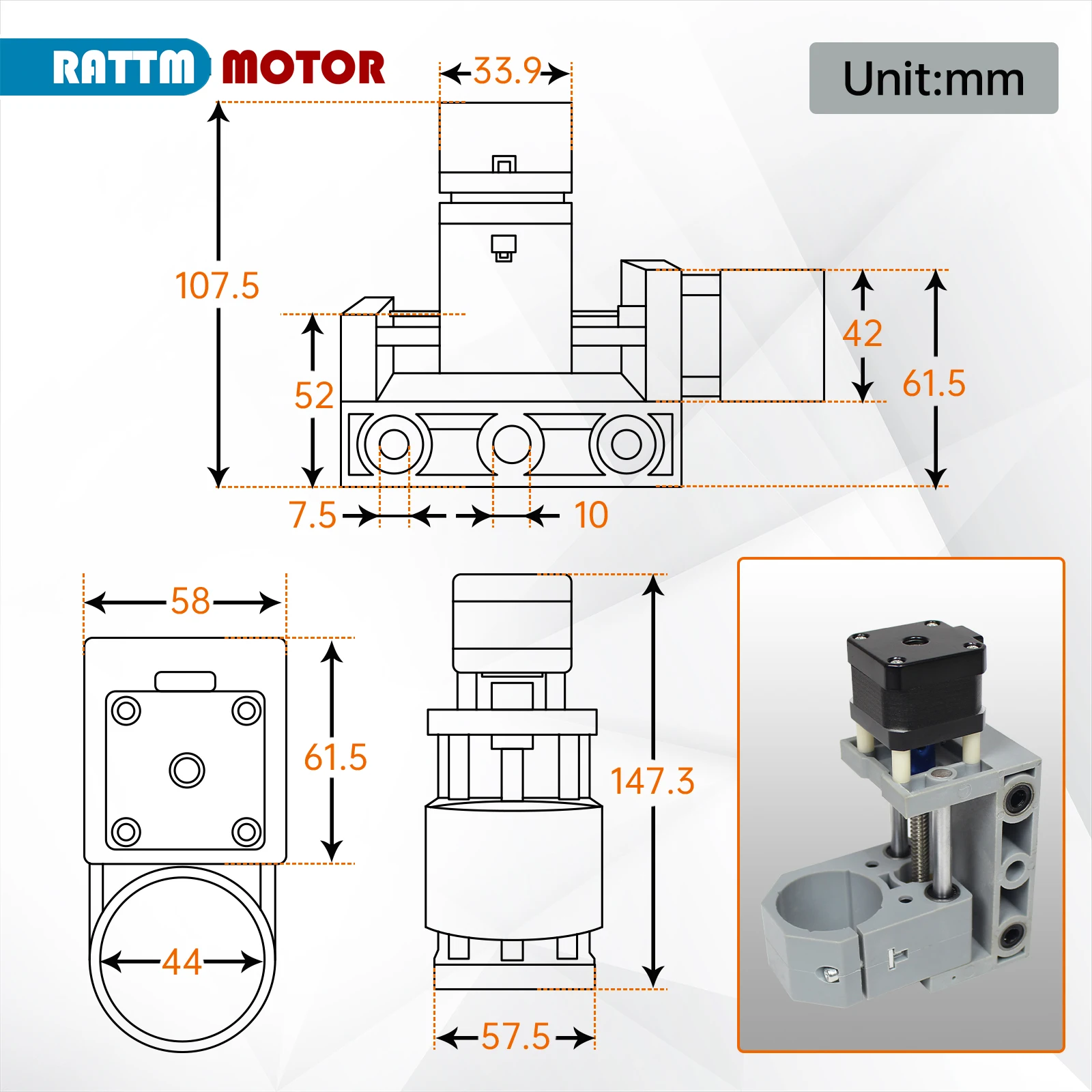 1 Set of CNC 1610 Or 3018 Pro Z Axis Laser Engraving Machine Accessories Part With 775 Motor Mount Clamp Bracket Holder