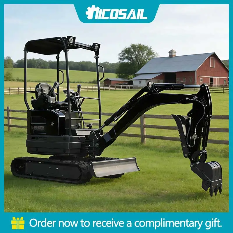 

Compact Agricultural 2t Mini Excavator – Adjustable Tracks, 360° Rotation for Crop Trenching & Livestock Pen Cleaning