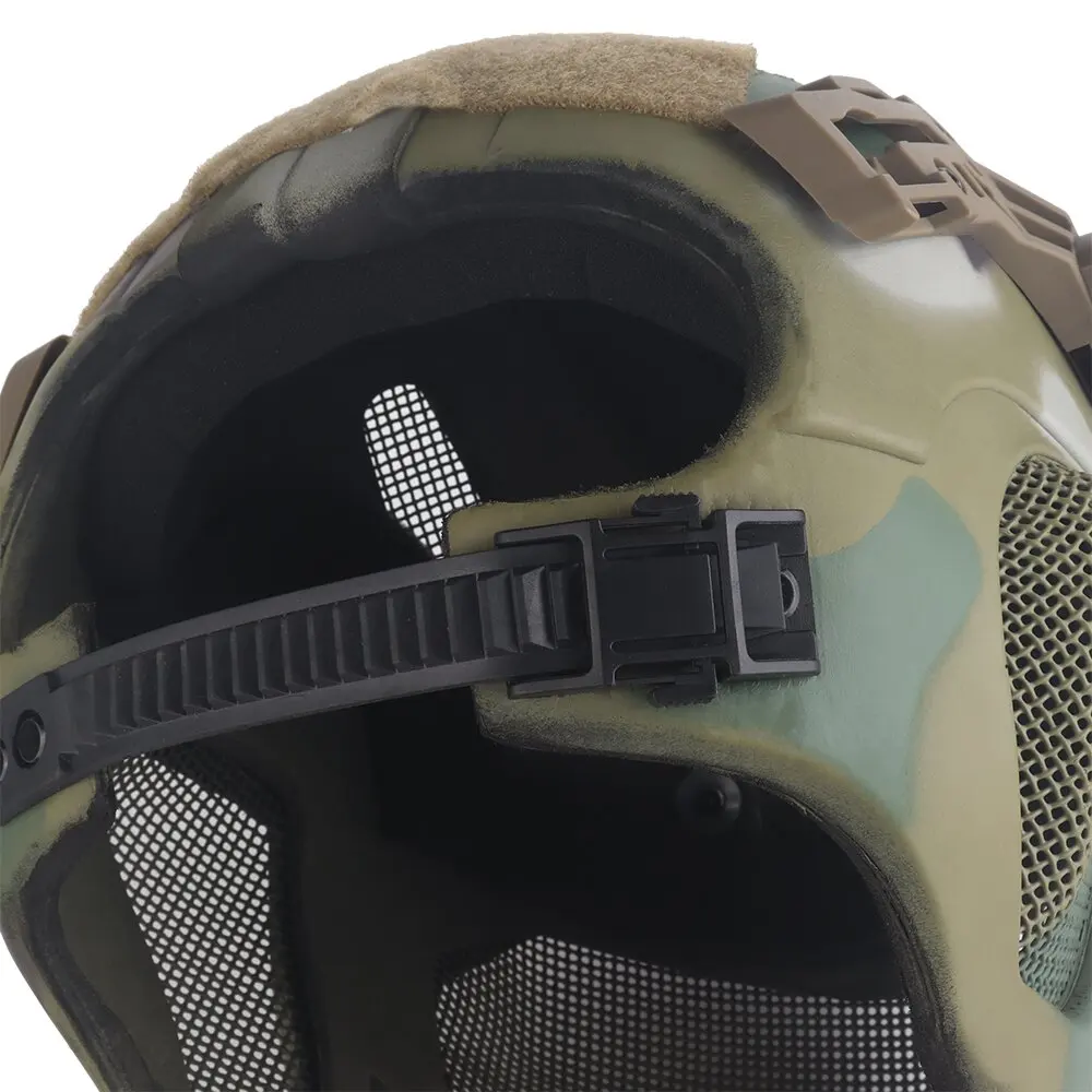 W23 Taktyczny, lekki, airsoft, pełna ochrona kasku, stalowa maska z siatki Z podstawą montażową NVG na kask / szynę na kask