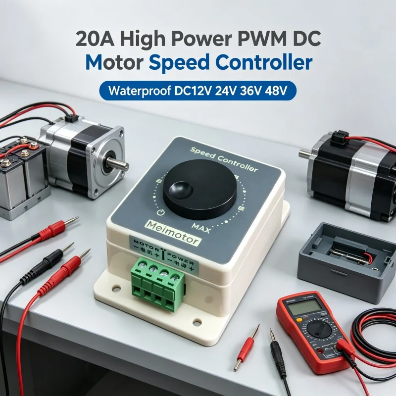20A High Power PWM DC Motor Speed Controller Waterproof DC12V 24V 36V 48V Brushed Motor Speed Regulation Driver Module