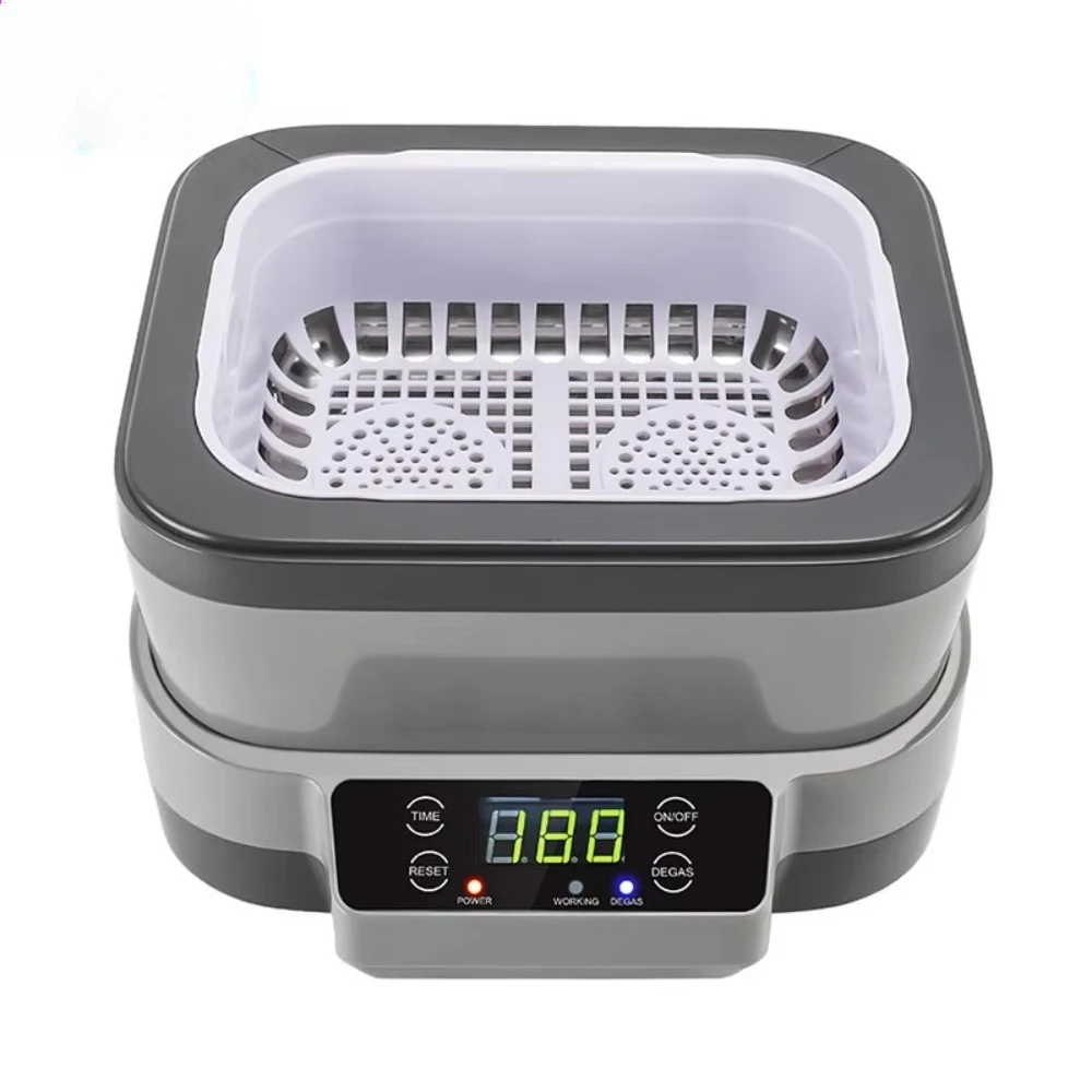 1.2L  Ultrasonic Cleaner for Eyeglasses Jewelry Watches 304 Stainless Steel Compact Nail Art Tool Cleaning Machine