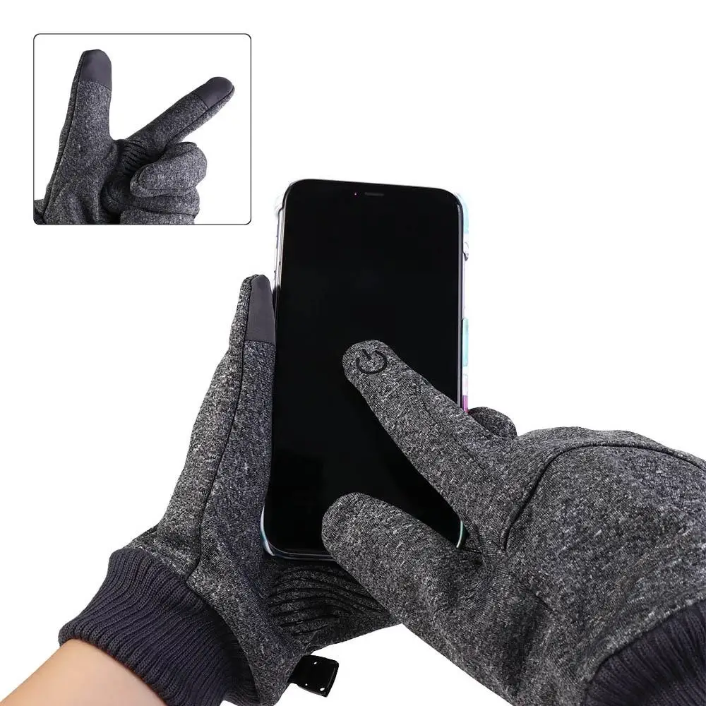 Autumn and Winter Touchscreen Gloves Windproof Waterproof Commuting Gloves Thermal Black/Gray/Blue Cycling Snow Ski Gloves