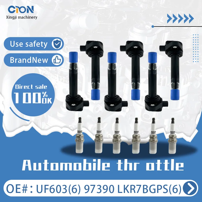 

a set of Xingji 6 Ignition Coil Packs and Spark Plugs For 2008-16 Honda Odyssey Accord V6 3.5L #UF603 And #97390 LKR7BGPS