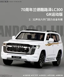 1:32 Toyota LAND CRUISER LC300 High Simulation Diecast Metal Alloy Model car Sound Light Pull Back Collection Kids Toy Gift