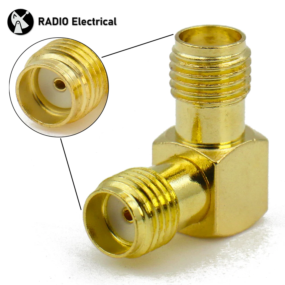

SMA Female to SMA Female Connector Right Angle 90 Degree RF Adapter for WiFi Antenna/FPV Drone/Extensi FPV RF Connector