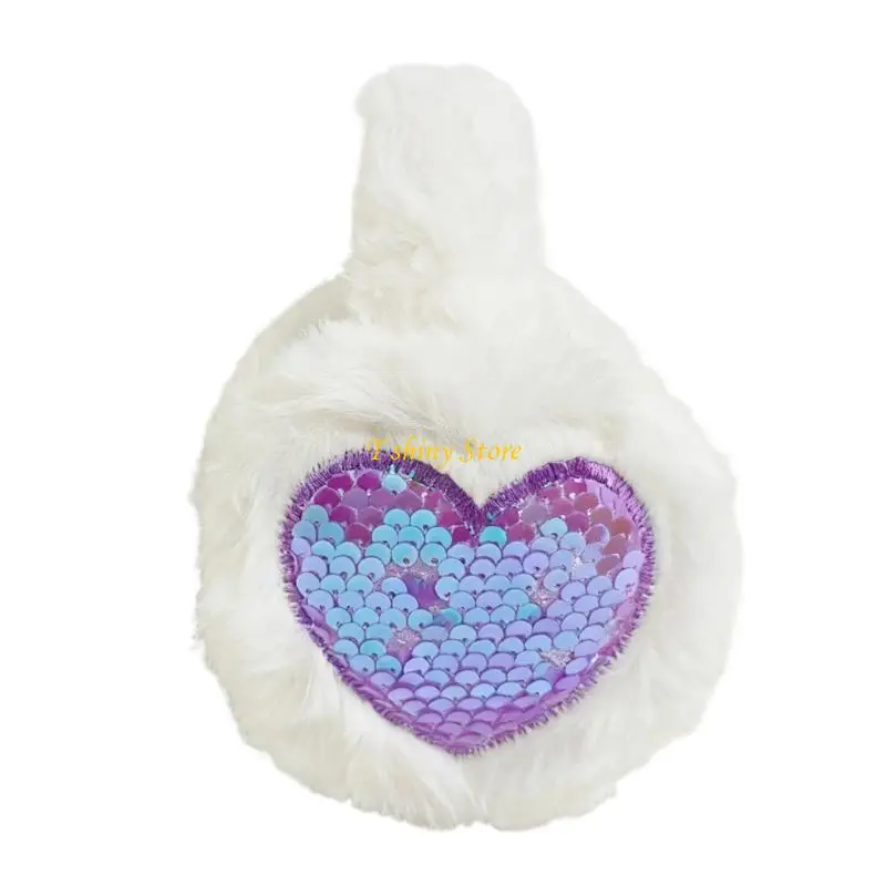 

N58F Plush Heart EarMuffs for Girls and Children of All Ages Outdoor Earmuffs