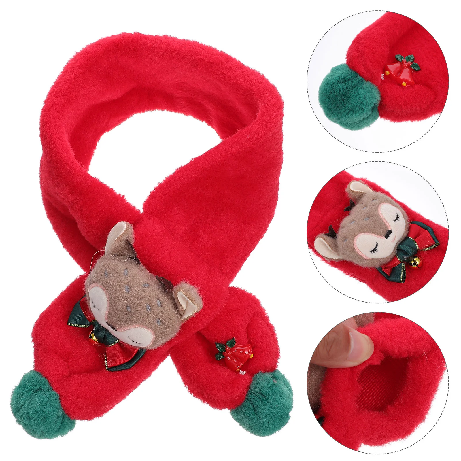 

Christmas Children's Scarf Warm Xmas Kids Foxes Keep Lovely Polyester Winter Pattern