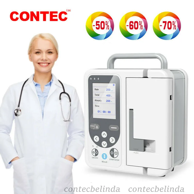 CONTEC Human or Veterinary Use Syringe Pump Infusion pump SP750 / SP950 LCD real-time Alarm Rechargable battery