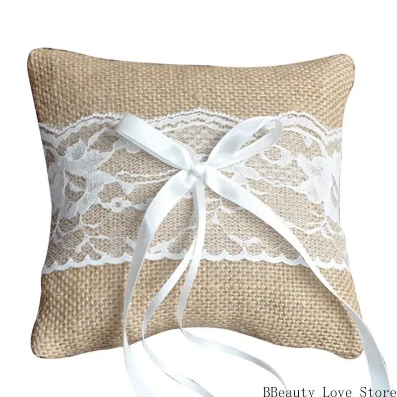 부드럽고 우아한 흰색 반지 베개 웨딩 베개 사진 소품 장식